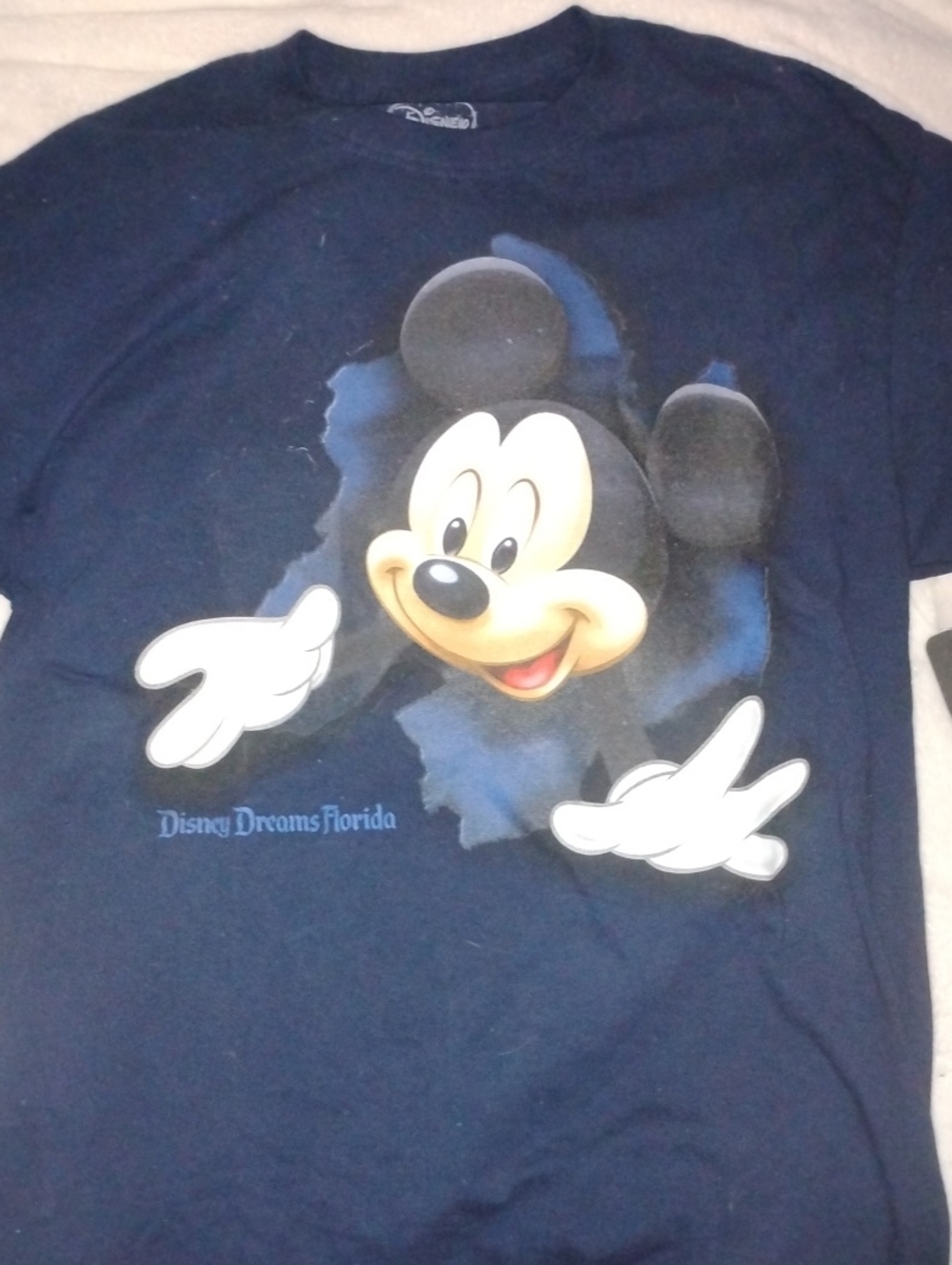 Disney Navy and White Mickey Mouse Short Sleeve Tee